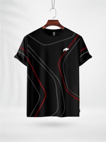 ZAIAX BLACK PRINT DESIGN TSHIRT - BPGR