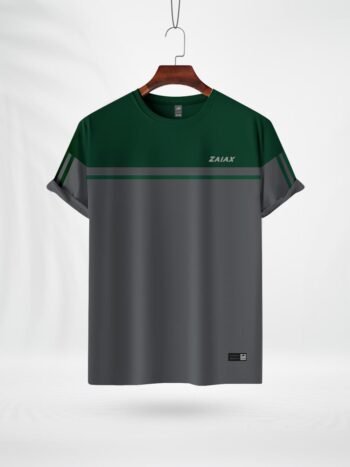 ZAIAX GREEN GREY COMBINATION TSHIRT - CB2BGG