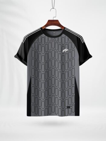 ZAIAX BLACK GREY PRINT TSHIRT-DRBG