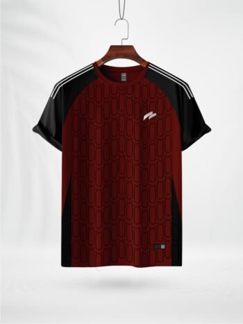 ZAIAX BLACK MAROON PRINT TSHIRT- DRGM