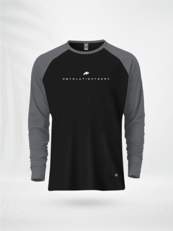 ZAIAX GRAY BLACK FULL SLEEVE RAGLAN TSHIRT -FLRGGB