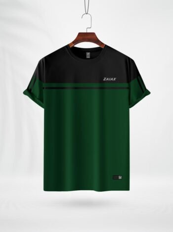 ZAIAX BLACK GREEN COMBINATION TSHIRT- CB2BBG