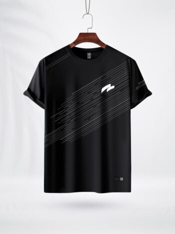 ZAIAX BLACK COLOR PRINT TSHIRT- JHIB