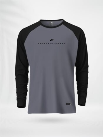 ZAIAX BLACK GRAY FULL SLEEVE RAGLAN TSHIRT -JBGWP