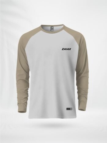 ZAIAX CREAM WHITE FULL SLEEVE RAGLAN TSHIRT - JCWZX