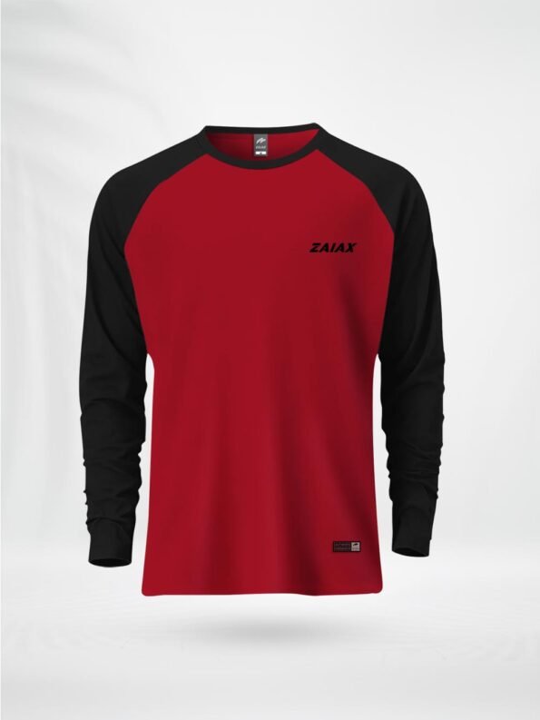 ZAIAX BLACK RED FULL SLEEVE RAGLAN TSHIRT - JBRZX