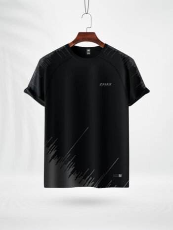 ZAIAX BLACK COLOR PRINT TSHIRT - JHIB2