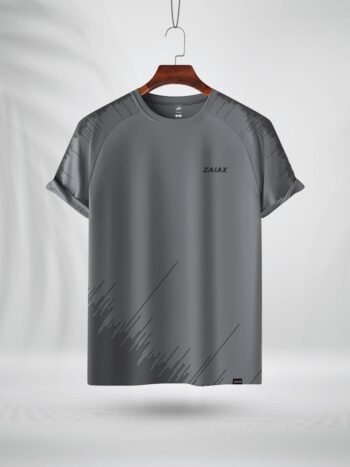 ZAIAX GREY COLOR PRINT TSHIRT- JHIG2