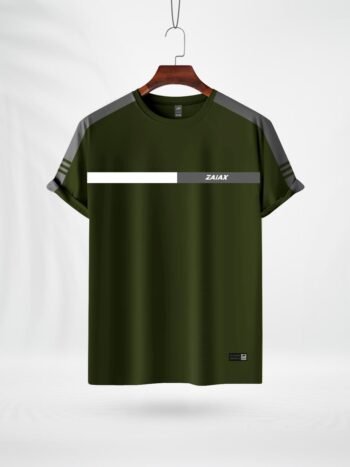 ZAIAX OLIVE COLOR DESIGN TSHIRT - NEWOL