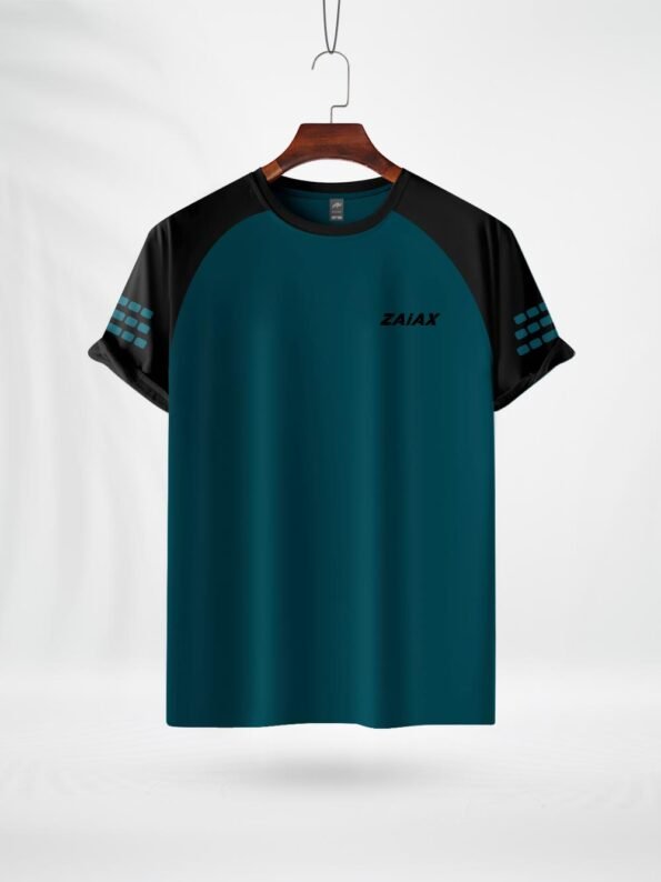 ZAIAX BLACK PETROL BLUE RAGLAN TSHIRT - RGBPB2