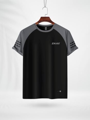 ZAIAX GREY BLACK RAGLAN TSHIRT - RGGB