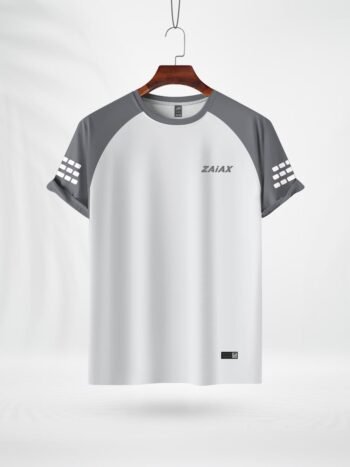 ZAIAX GREY WHITE RAGLAN TSHIRT - RGGW