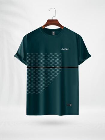 ZAIAX PETROL BLUE CIRCLE PRINT TSHIRT - CKPB