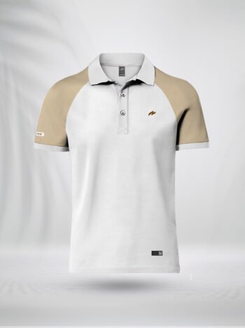 ZAIAX CREAM WHITE RAGLAN POLO - PLRGCW