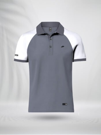 ZAIAX WHITE GREY RAGLAN POLO - PLRGWG