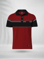 ZAIAX MAROON BLACK COMBINATION POLO SHIRT - PLRBR