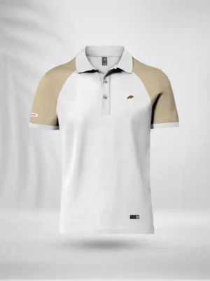 ZAIAX CREAM WHITE RAGLAN POLO – PLRGCW