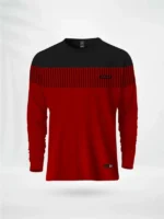 ZAIAX FULL SLEEVE LINE BLACK RED TSHIRT – FLLINBR
