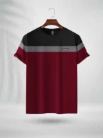 ZAIAX BLACK GRAY MAROON DESIGN T-SHIRT – BGM