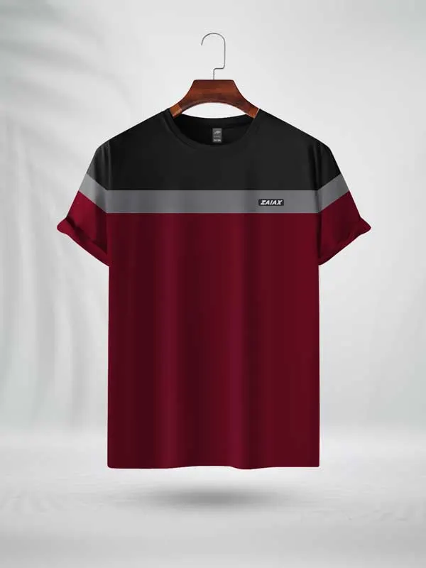 BGM ZAIAX BLACK GRAY MAROON DESIGN T-SHIRT – BGM