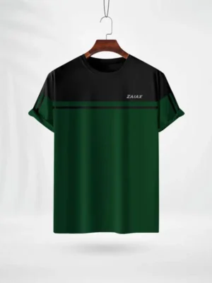 ZAIAX BLACK GREEN COMBINATION TSHIRT- CB2BBG