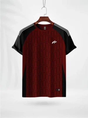 ZAIAX BLACK MAROON PRINT TSHIRT- DRGM