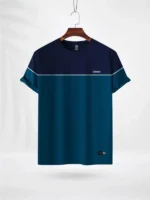 ZAIAX NAVY PETROL BLUE PRINT TSHIRT- NPBWL