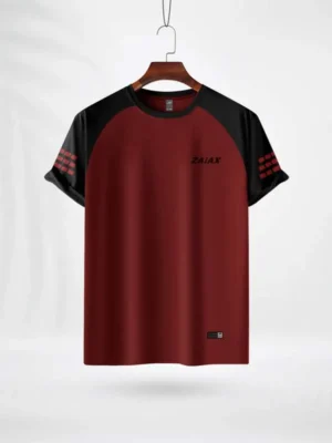 ZAIAX BLACK MAROON RAGLAN TSHIRT – RGBMR