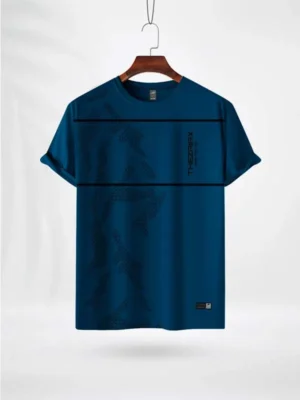 ZAIAX PETROL BLUE PRINT TSHIRT- HRMPB