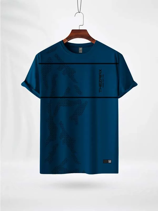 HRMPB ZAIAX PETROL BLUE PRINT TSHIRT- HRMPB