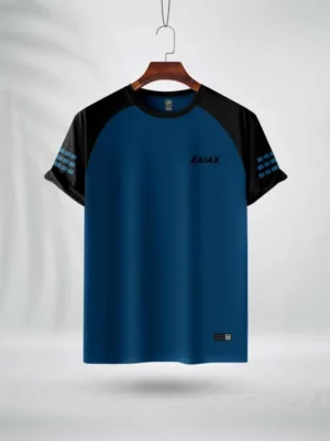 ZAIAX BLACK PETROL BLUE RAGLAN TSHIRT – RGBPB