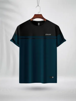 ZAIAX BLACK PETROL BLUE COMBINATION TSHIRT – CB2BPB