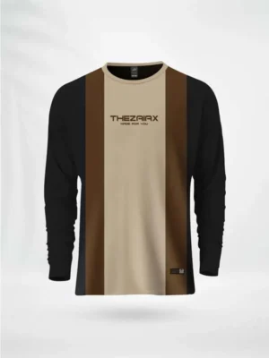 ZAIAX FULL SLEEVE BLACK CREAM COFFEE DESIGN TSHIRT – FLBCFC