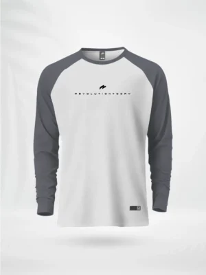 ZAIAX GRAY WHITE FULL SLEEVE REGLAN TSHIRT – FLRGGW