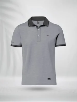 ZAiAX ELITE SPACE DYED SILVER POLO SHIRT - ELPLSW