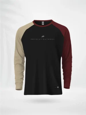 ZAIAX CREAM BLACK MAROON FULL SLEEVE REGLAN TSHIRT – FL1RGCBM