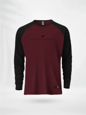 ZAIAX BLACK MAROON FULL SLEEVE REGLAN TSHIRT – FLRGBM