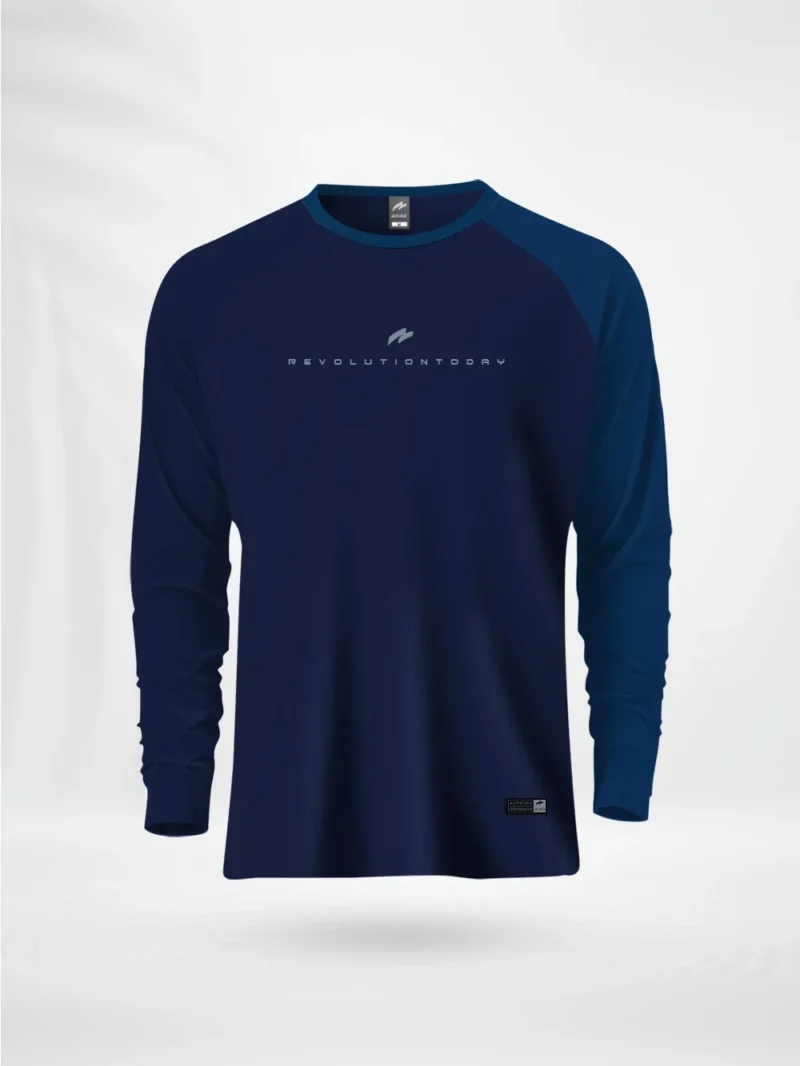 ZAIAX NAVY PETROL BLUE FULL SLEEVE REGLAN TSHIRT – FL1RGNPB