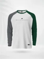 ZAIAX GRAY WHITE GREEN FULL SLEEVE REGLAN TSHIRT – FL1RGGWGRN
