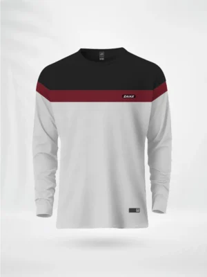 ZAIAX BLACK MAROON WHITE FULL SLEEVE DESIGN TSHIRT – FLBMW