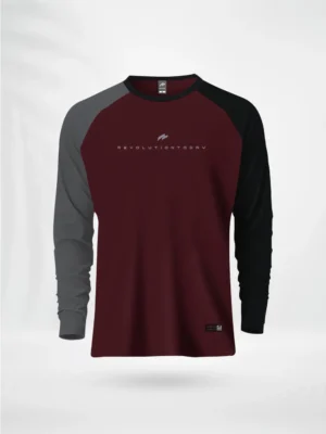 ZAIAX GRAY MAROON BLACK FULL SLEEVE REGLAN TSHIRT – FL1RGGMB