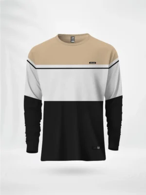 ZAIAX CREAM WHITE BLACK FULL SLEEVE DESIGN TSHIRT – FLCWB