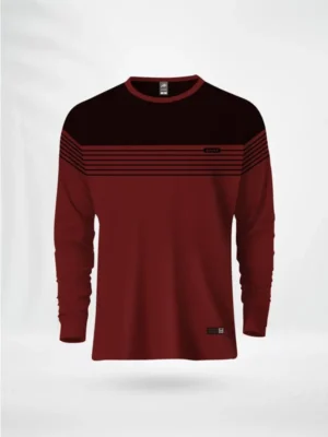 ZAIAX BLACK MAROON FULL SLEEVE DESIGN TSHIRT – FLVLBM