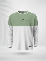 ZAIAX LIGHT GREEN WHITE FULL SLEEVE DESIGN TSHIRT – FLCBLGW
