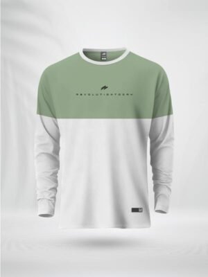 ZAIAX LIGHT GREEN WHITE FULL SLEEVE DESIGN TSHIRT – FLCBLGW