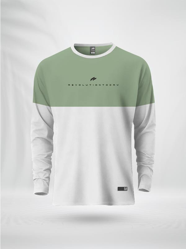 FLCBLGW ZAIAX LIGHT GREEN WHITE FULL SLEEVE DESIGN TSHIRT – FLCBLGW