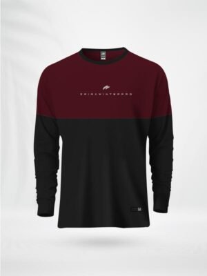 ZAIAX MAROON BLACK FULL SLEEVE DESIGN TSHIRT – FLCBMB