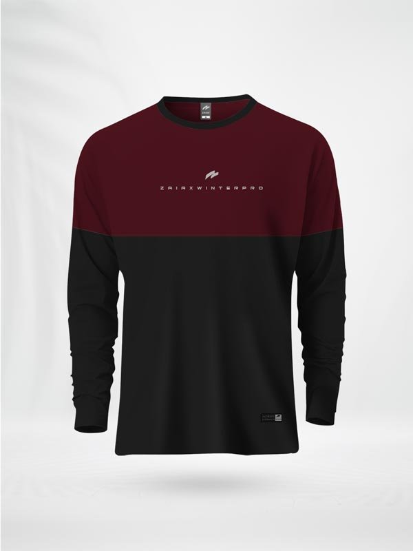 FLCBMB ZAIAX MAROON BLACK FULL SLEEVE DESIGN TSHIRT – FLCBMB