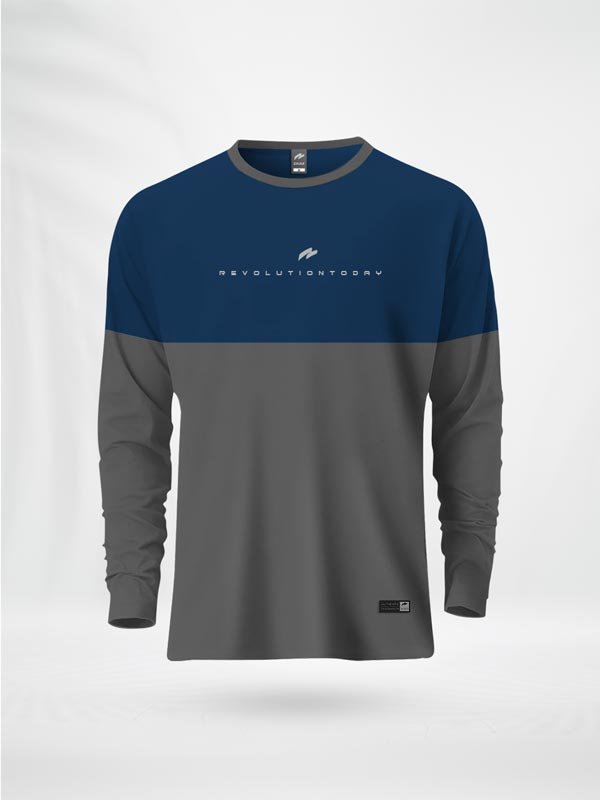 FLCBPBG ZAIAX PETROL BLUE GRAY FULL SLEEVE DESIGN TSHIRT – FLCBPBG