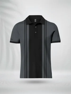 ZAIAX GRAY BLACK DESIGN POLO – PL4LNGB